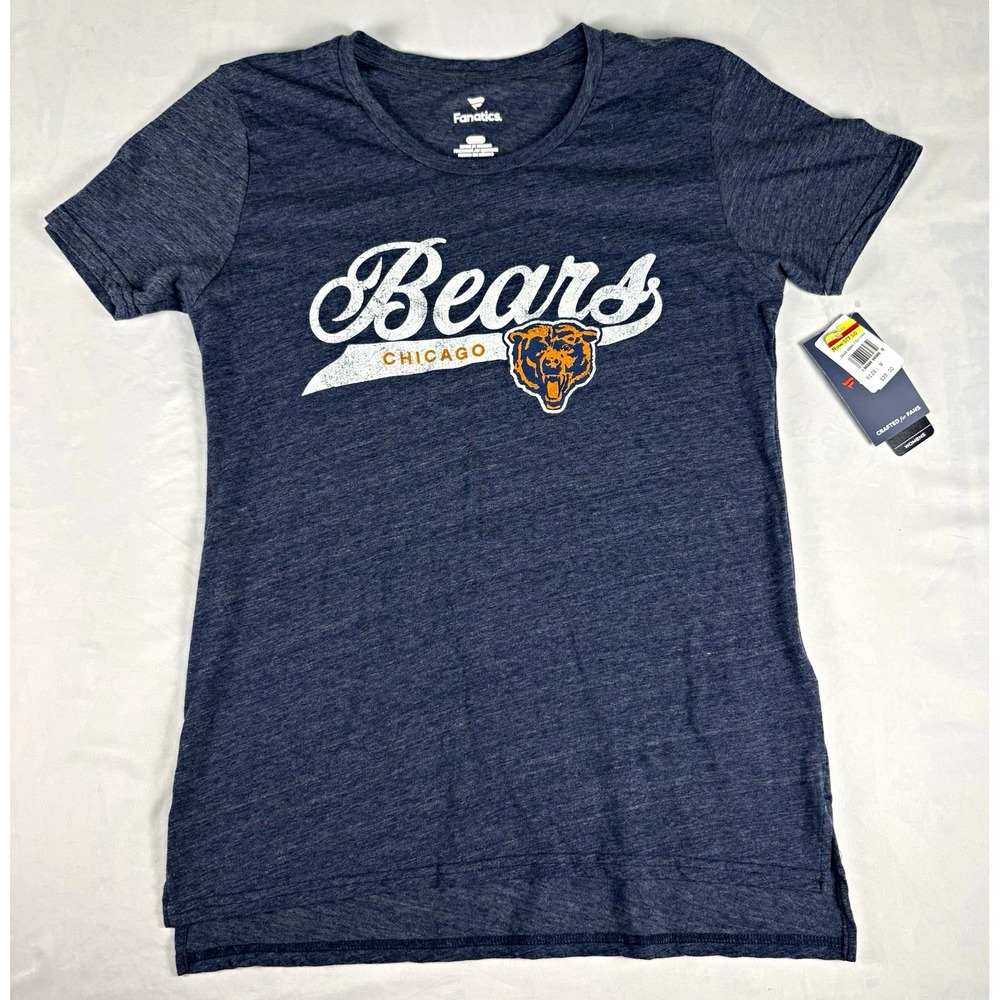 NWT Fanatics Chicago Bears NFL Football Women's Blue Shirt T-Shirt Size M